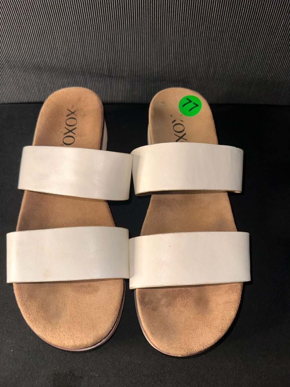 No.77 XOXO Dylan Two-Strap Flat Slide Sandals